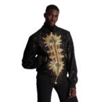 BALMAIN ZIPPED JACKET WITH EMBROIDERY