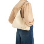 CHLOE SMALL MARCIE HOBO BAG IN GRAINED LEATHER MISTY IVORY