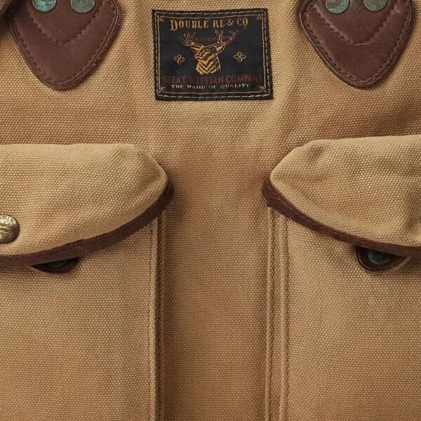 RALPH LAUREN LEATHER-TRIM CANVAS BRIEFCASE