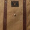 RALPH LAUREN LEATHER-TRIM CANVAS TOTE