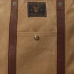 RALPH LAUREN LEATHER-TRIM CANVAS TOTE