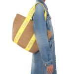 CHLOE LARGE WOODY BASKET YELLOW & BEIGE