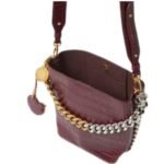 STELLA MCCARTNEY FRAYME CROC-EFFECT EMBOSSED BUCKET BAG