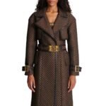BALMAIN MINI MONOGRAM JACQUARD TRENCH COAT