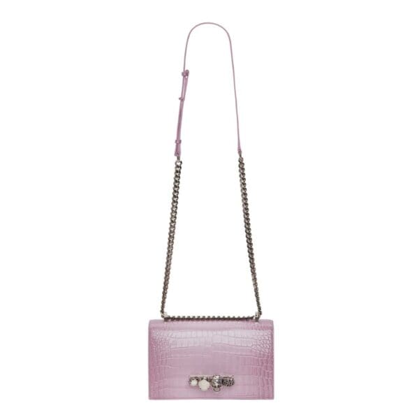 ALEXANDER MCQUEEN WOMANS Pink JEWELLED SATCHEL IN ANTIQUE PINK