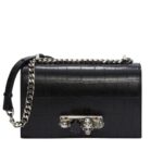 ALEXANDER MCQUEEN WOMANS JEWELLED SATCHEL IN BLACKSILVER