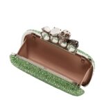 ALEXANDER MCQUEEN WOMANS KNUCKLE CLUTCH IN ACID GREEN