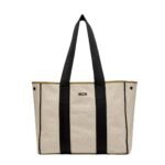 MCM REVERSIBLE DIAMOND TOTE IN CANVAS LEATHER MIX BEIGE