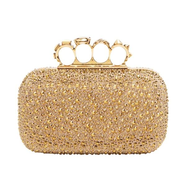 ALEXANDER MCQUEEN WOMANS KNUCKLE CLUTCH IN GOLD