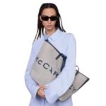 STELLA MCCARTNEY LOGO CANVAS BEACH TOTE BAG