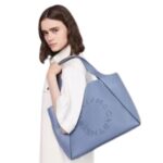 STELLA MCCARTNEY LOGO GRAINY ALTER MAT TOTE BAG