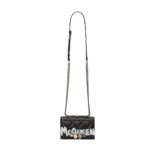 ALEXANDER MCQUEEN WOMANS MINI JEWELLED SATCHEL IN BLACKWHITE