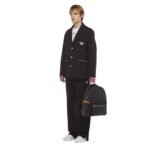 MCM STARK BACKPACK IN EMBOSSED LOGO LEATHER BLACK