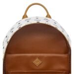 MCM MEDIUM STARK BACKPACK IN MEGA LAUREL VISETOS WHITE
