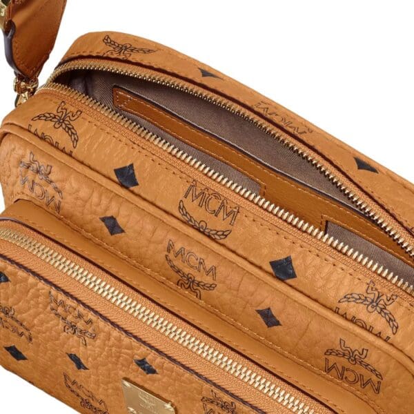 MCM AREN CROSSBODY IN VISETOS COGNAC