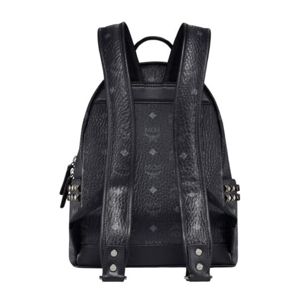 MCM STARK SIDE STUDS BACKPACK IN VISETOS BLACK
