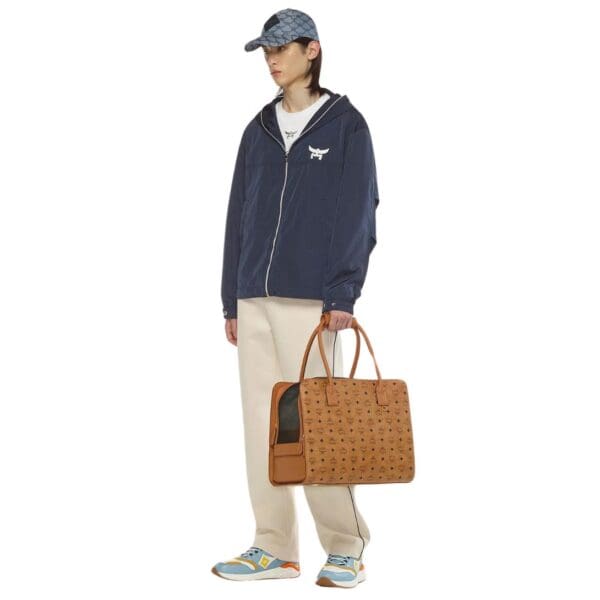 MCM PET CARRIER IN VISETOS COGNAC