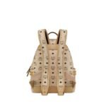 MCM SMALL STARK SIDE STUDS BACKPACK IN VISETOS BEIGE & BLACK