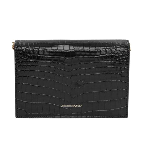 ALEXANDER MCQUEEN WOMANS SMALL SKULL BAG WITH CHAIN IN BLACK