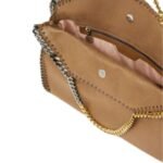 STELLA MCCARTNEY FRAYME STUDDED GRAINY ALTER MAT MEDIUM FLAP SHOULDER BAG