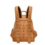MCM MINI STARK SIDE STUDS BACKPACK IN VISETOS COGNAC