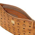 MCM WRISTLET ZIP POUCH IN VISETOS ORIGINAL COGNAC