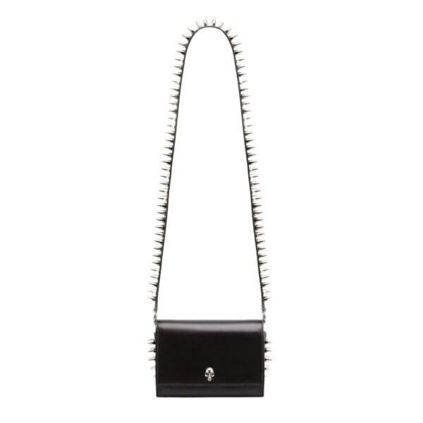 ALEXANDER MCQUEEN WOMANS THE BIKER SMALL SKULL BAG IN BLACK