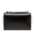 ALEXANDER MCQUEEN WOMANS THE BIKER STUDDED MINI JEWELLED SATCHEL IN BLACK