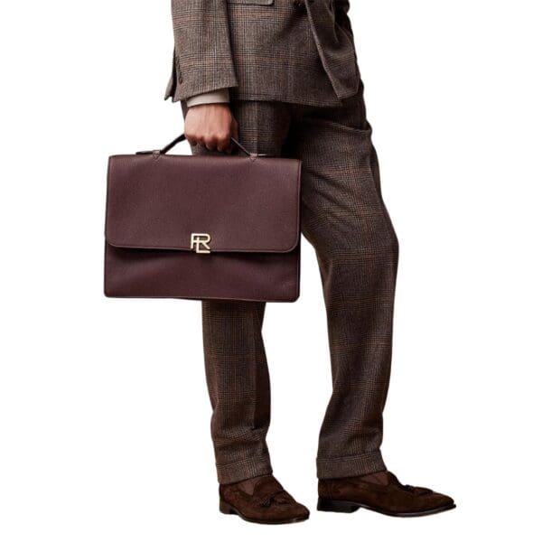 RALPH LAUREN RL PEBBLED CALFSKIN BRIEFCASE