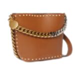 STELLA MCCARTNEY FRAYME STUDDED GRAINY ALTER MAT BUCKET BAG