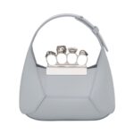 ALEXANDER MCQUEEN WOMENS THE JEWELLED HOBO MINI BAG IN GRAY