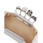 ALEXANDER MCQUEEN WOMENS THE JEWELLED HOBO MINI BAG IN WHITE