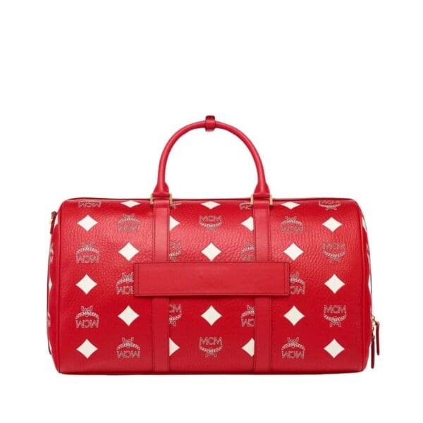 MCM OTTOMAR WEEKENDER BAG IN MAXI VISETOS CANDY RED