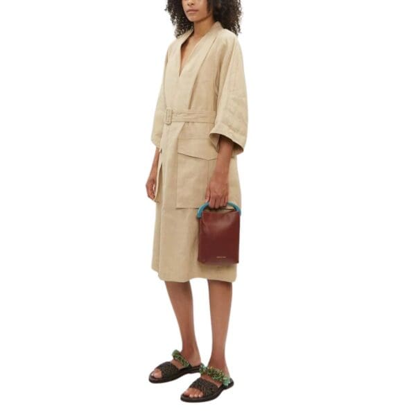LA GARCONNE DRIES VAN NOTEN CRISP LEATHER BAG RUST