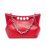 ALEXANDER MCQUEEN WOMENS THE PEAK BAG SMALL IN WELSH RED