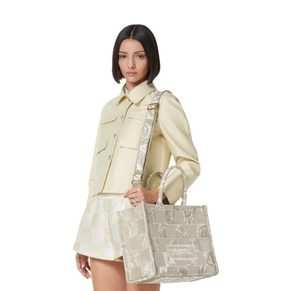 VERSACE CONTRASTO ATHENA TOTE BAG