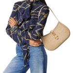 VERSACE CROC-EFFECT GRECA GODDESS HOBO BAG