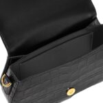 VERSACE CROC-EFFECT GRECA GODDESS SHOULDER BAG