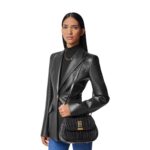 VERSACE CROC-EFFECT GRECA GODDESS TOP HANDLE BAG
