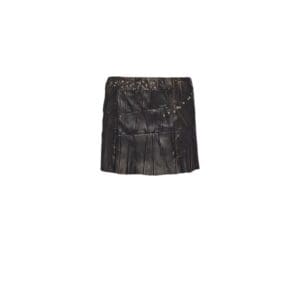 PRADA STUDDED NAPPA LEATHER PATCHWORK SKIRT