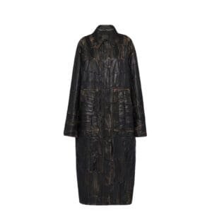 PRADA NAPPA LEATHER PATCHWORK COAT