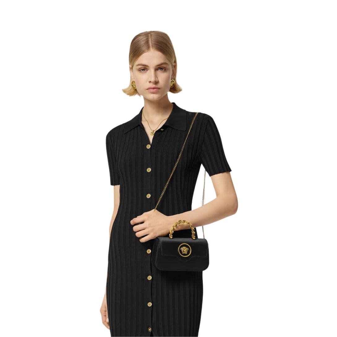 VERSACE LA MEDUSA SATIN MINI BAG