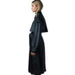 mackage adriana calfskin trench coat with belt