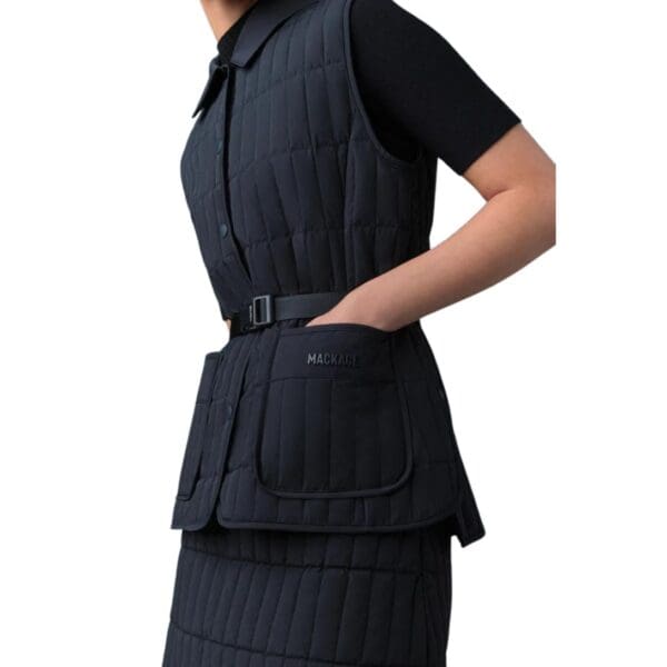 MACKAGE HELIA LIGHT DOWN VERTICAL QUILTED VEST