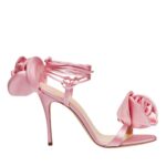MAGDA BUTRYM WRAP AROUND DOUBLE FLOWER SANDALS IN PINK
