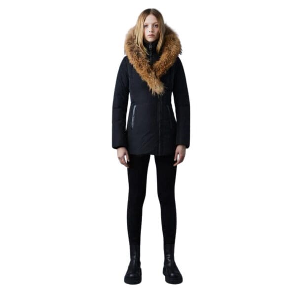 MACKAGE ADALI DOWN COAT WITH NATURAL FUR SIGNATURE MACKAGE COLLAR
