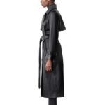 MACKAGE GAEL LEATHER TRENCH COAT WITH BELT