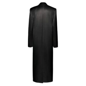 MAGDA BUTRYM CLASSIC DOUBLE BREASTED SILK COAT IN BLACK