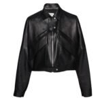 MAGDA BUTRYM VINTAGE BOMBER JACKET IN BLACK LEATHER