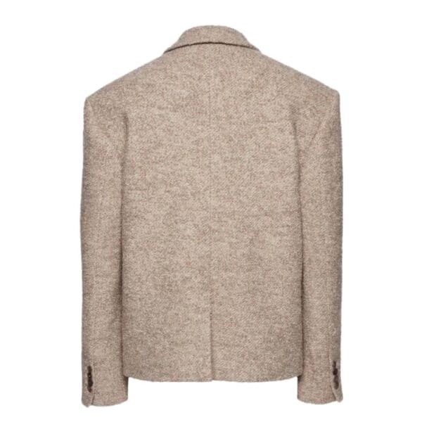 MAGDA BUTRYM SINGLE BREASTED SHORT ALPACA COAT IN BEIGE
